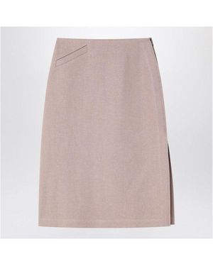 【関税&送料込】Fendi Waxed Linen Midi Skirt Fendi Waxed Linen Skirt in Natural | Lyst