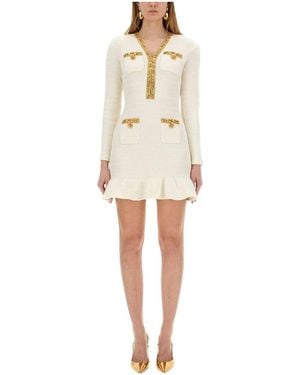 Self-Portrait Lurex Knit Mini Dress - Natural