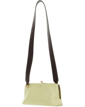 ショルダーバッグ・ポシェット JIL SANDER Pastel Green Leather Micro Goji Crossbody Bag Jil Sander Pastel Leather Micro Goji Crossbody Bag in Green