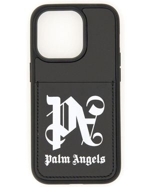 Palm Angels Case For Iphone 14 Pro - Black