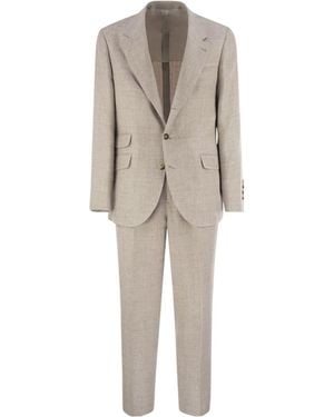 Brunello Cucinelli Linen, Wool And Silk Leisure Suit - Natural