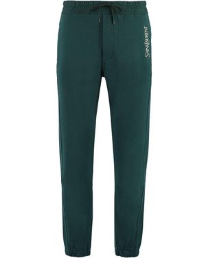Saint Laurent Bottle Cotton Sweatpants - Green