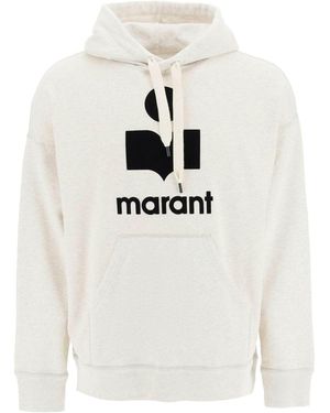 Isabel Marant 'Miley' Hoodie With Flocked Logo - White