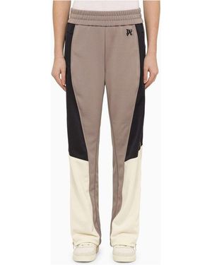 Palm Angels Sporty Lilac Colour-Block Trousers - Natural