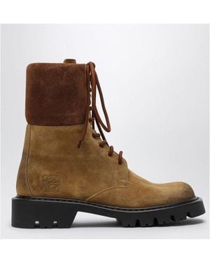 Loewe Tobacco-Coloured Sierra Suede Ankle Boot - Brown