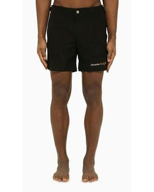 Alexander McQueen Swim Shorts With Logo - Black