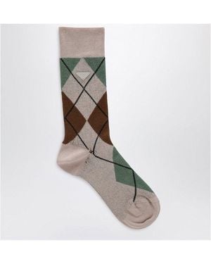 Prada Albino Socks With Argyle Pattern - White