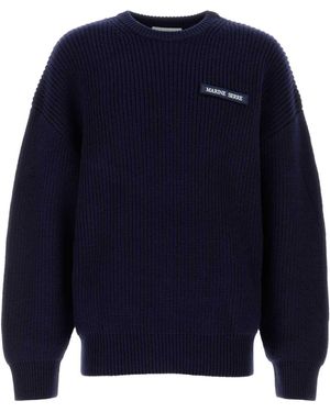 Marine Serre Wool Jumper - Blue