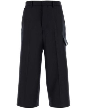 Ami Paris Midnight Wool Bermuda Shorts - Blue
