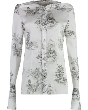 Coperni Printed Twill Shirt - Grey