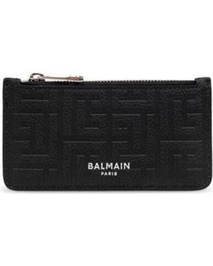 Balmain Leather Coin Purse - Black