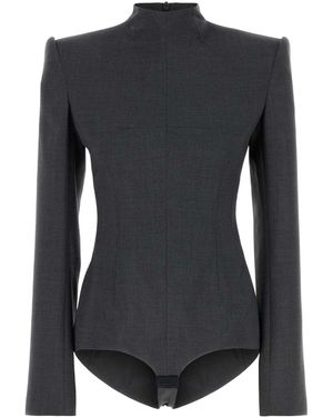 Max Mara Dark Wool Giuda Bodysuit - Black