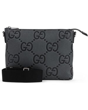 Gucci Jumbo Gg Leather Clutch - Black