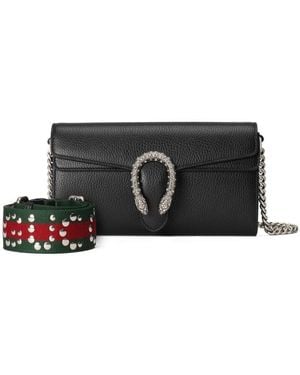 Gucci Dionysus Raffia/canvas Bag - Black