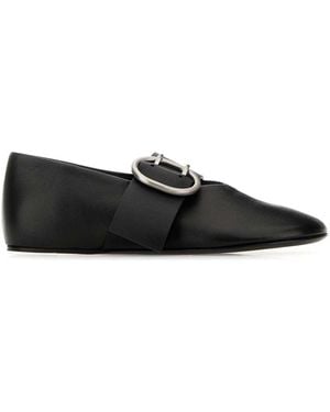 Jil Sander Leather Ballerinas - Black