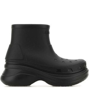 Balenciaga Rubberx Crocsâ„ Ankle Boots - Black