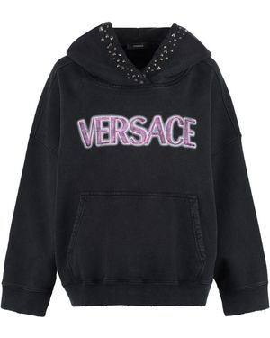 Versace Cotton Oversize Sweatshirt - Black