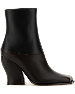 Loewe Two-Tone Leather Onda Ankle Boots - Black