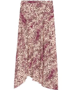 Isabel Marant Fuchsia Printed Sakura Nude Skirt - Red