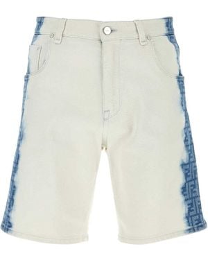 Fendi Stretch Denim Bermuda Shorts - Blue