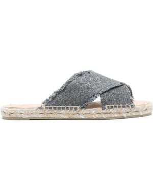 Castañer Palmera Canvas Flat Sandals - Grey