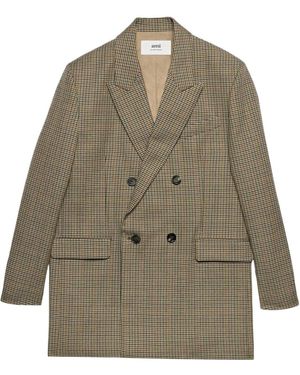 Ami Paris Doublebreasted Oversized Jacket - Natural