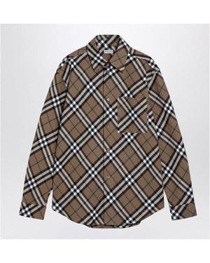 Burberry Check Cotton Shirt - Gray
