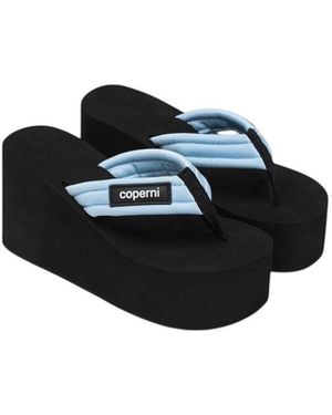 サンダル・ミュール Coperni Black Light Blue Wedge Sandal With Logo Coperni Black/light blue wedge sandal with logo | TheDoubleF