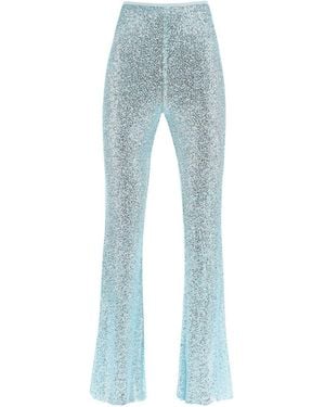 Self-Portrait Beaded Pants - Blue