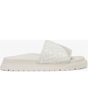 Fendi Diagonal Slides - White