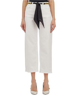 Elisabetta Franchi Pantaloni Con Cintura A Catena - White