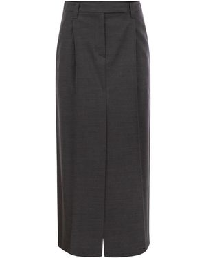 Brunello Cucinelli Sartorial Long Skirt - Black