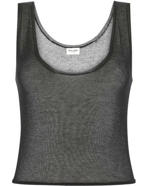 Saint Laurent Modal Blend Top - Gray