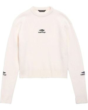 Balenciaga Wool Knitted Ski Crewneck - Natural