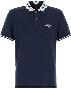 MCM Stretch Piquet Polo Shirt - Blue