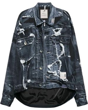 Maison Mihara Yasuhiro T.A.T.A Trompe L'Oeil Denim Jacket - Blue
