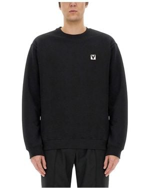 Valentino Cotton Crewneck Sweatshirt With Chezpatch - Black