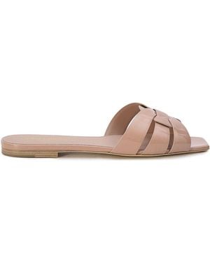 Saint Laurent Slide Nu Pieds 05 Tribute Dark Patent Leather - Pink