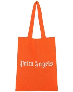 Palm Angels Wool Blend Shopping Bag - Orange