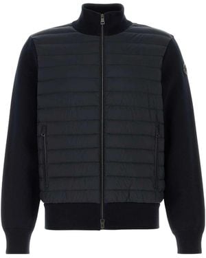 Moncler Stretch Cotton Blend Cardigan - Blue