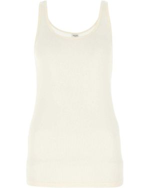 Saint Laurent Ivory Modal Blend Tank Top - Natural
