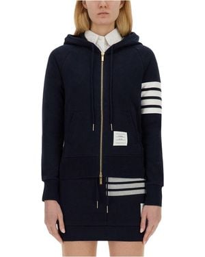 Thom Browne Zipper Hoodie - Blue
