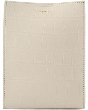 Jil Sander Ivory Leather Shoulder Bag - Natural