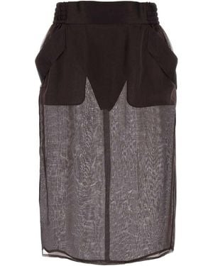 Saint Laurent Silk Skirt - Gray