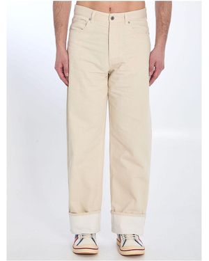 Bottega Veneta Turned Up Jeans - Natural