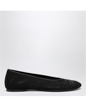 Burberry Mesh Ballerina With Logo Sandal - White