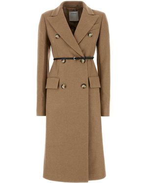 Max Mara Wool Blend Ghia Coat - Natural