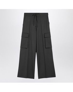 P.A.R.O.S.H. Wool Wide Cargo Trousers - Grey