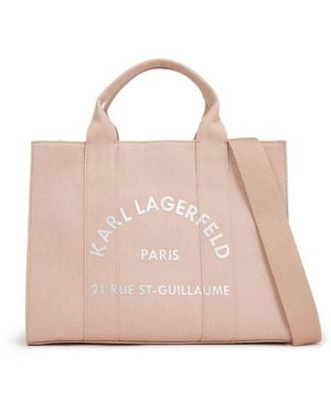 Karl Lagerfeld Medium Rue St-Guillaume Square Tote Bag - Pink