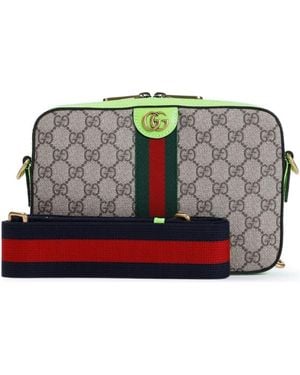 Gucci Ophidia Gg Small Shoulder Bag/Ebony/Shiny - Green